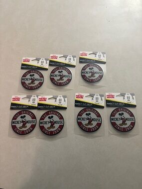 Disney Mickey Mouse Round Decal Stickers in Red and Black - Set of 7